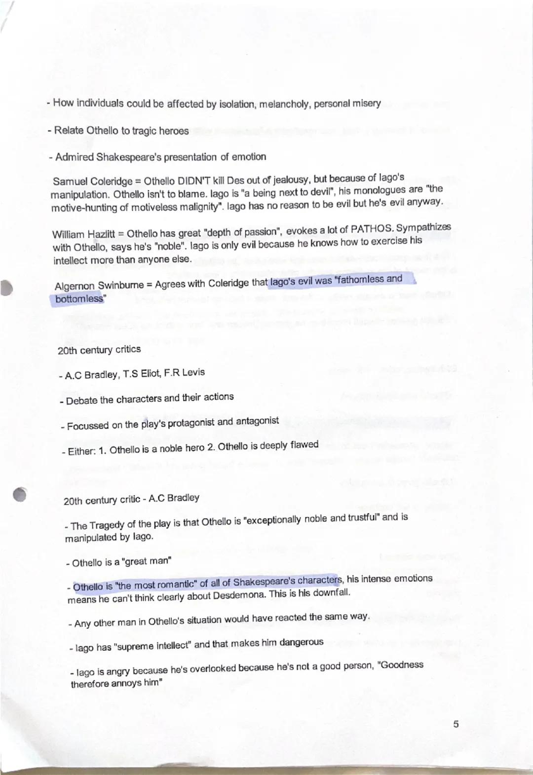 AO3 and AO5 guidance for Othello
Contents:
General critical quotations - pages 1-3
Critical quotes by concept - pages 4-9
Key contextual poi