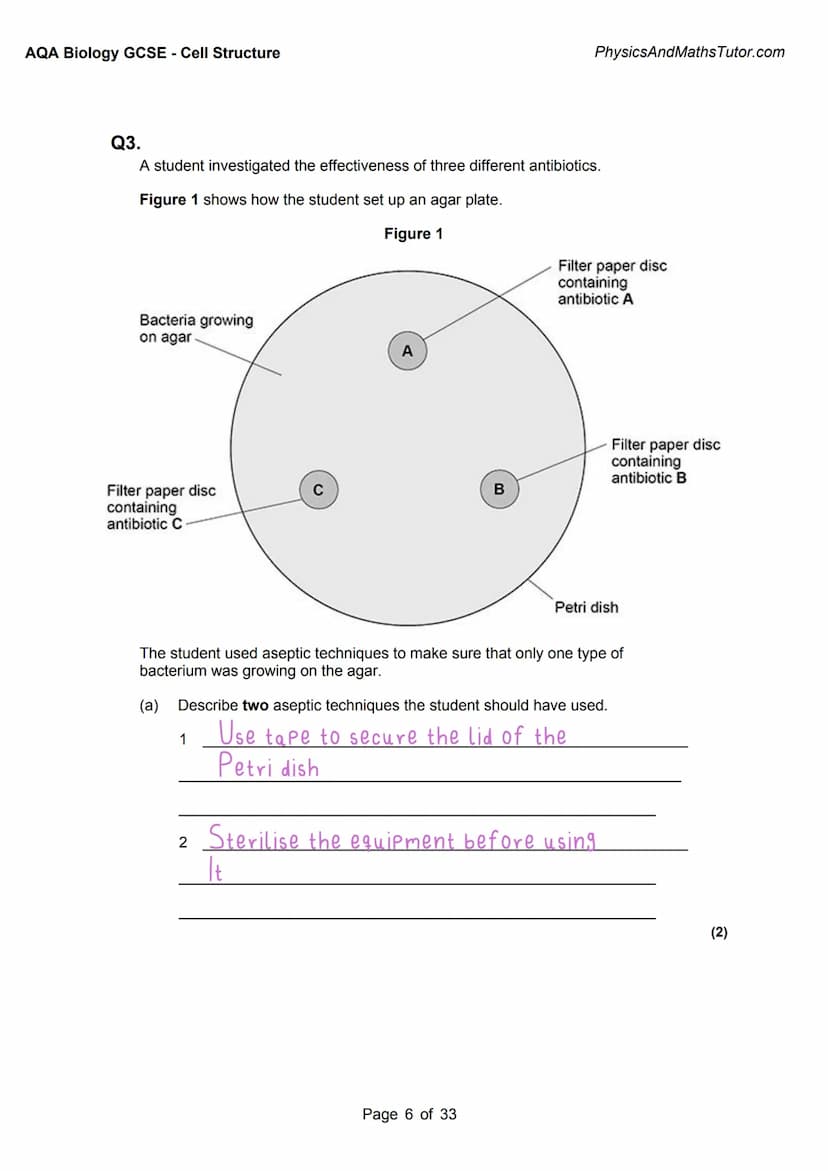 1
AQA BIOLOGY:
Cell Structure
Exam questions +
answered
Answer
Key info
Alternate answers
misbahhussain 1
AQA BIOLOGY:
Cell Structure
Exam q