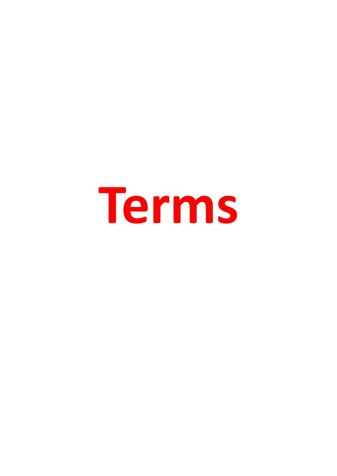 Terms 