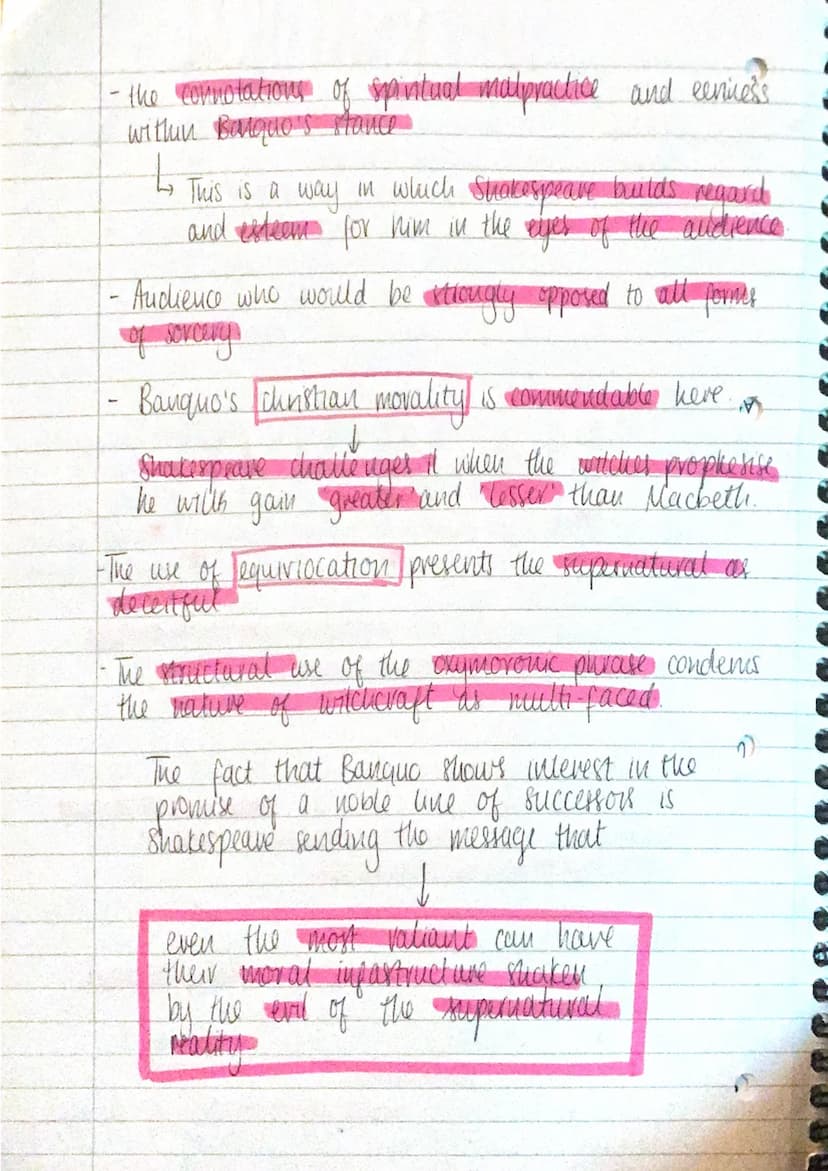 SUPERNATURAL
The
Intro "human kindness"
Banquo: " instruments of darkness" - "greater" & "besser"
supernatural soliciting"
U
"Why hath it gi