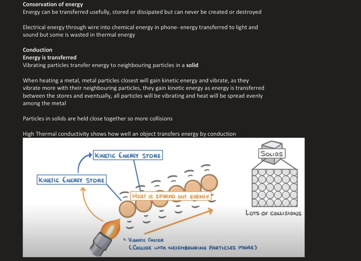 Conservation of energy
Energy can be transferred usefully, stored or dissipated but can never be created or destroyed

Electrical energy thr