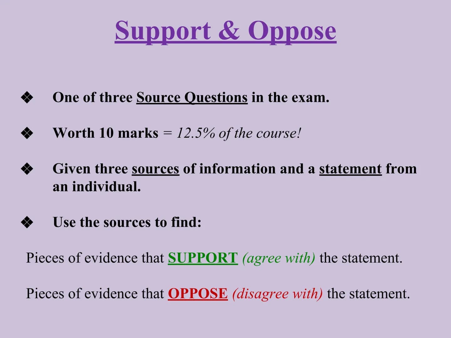 
<h2 id="supportopposeoptionchoice">Support &amp; Oppose Option / Choice</h2>
<p>When faced with a statement, it's important to provide evid