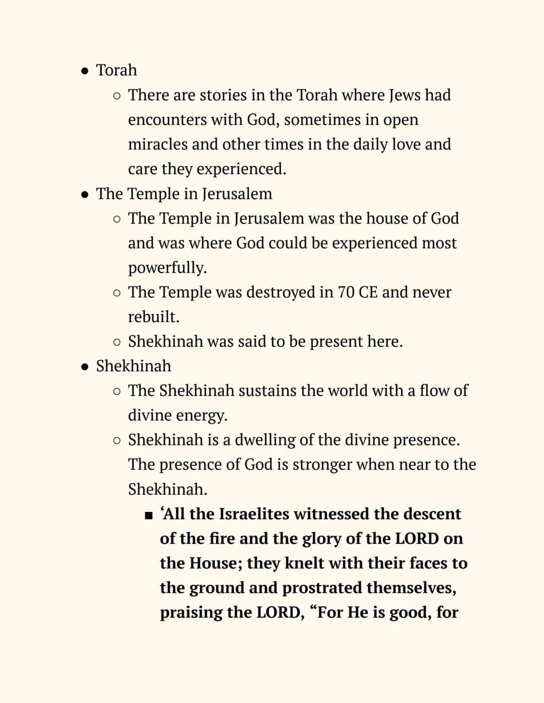 RE
Judaism
Notes
Beliefs and Teachings
The Nature of God
Jews believe in One God, so Judaism is a monotheistic
religion. The nature of God c
