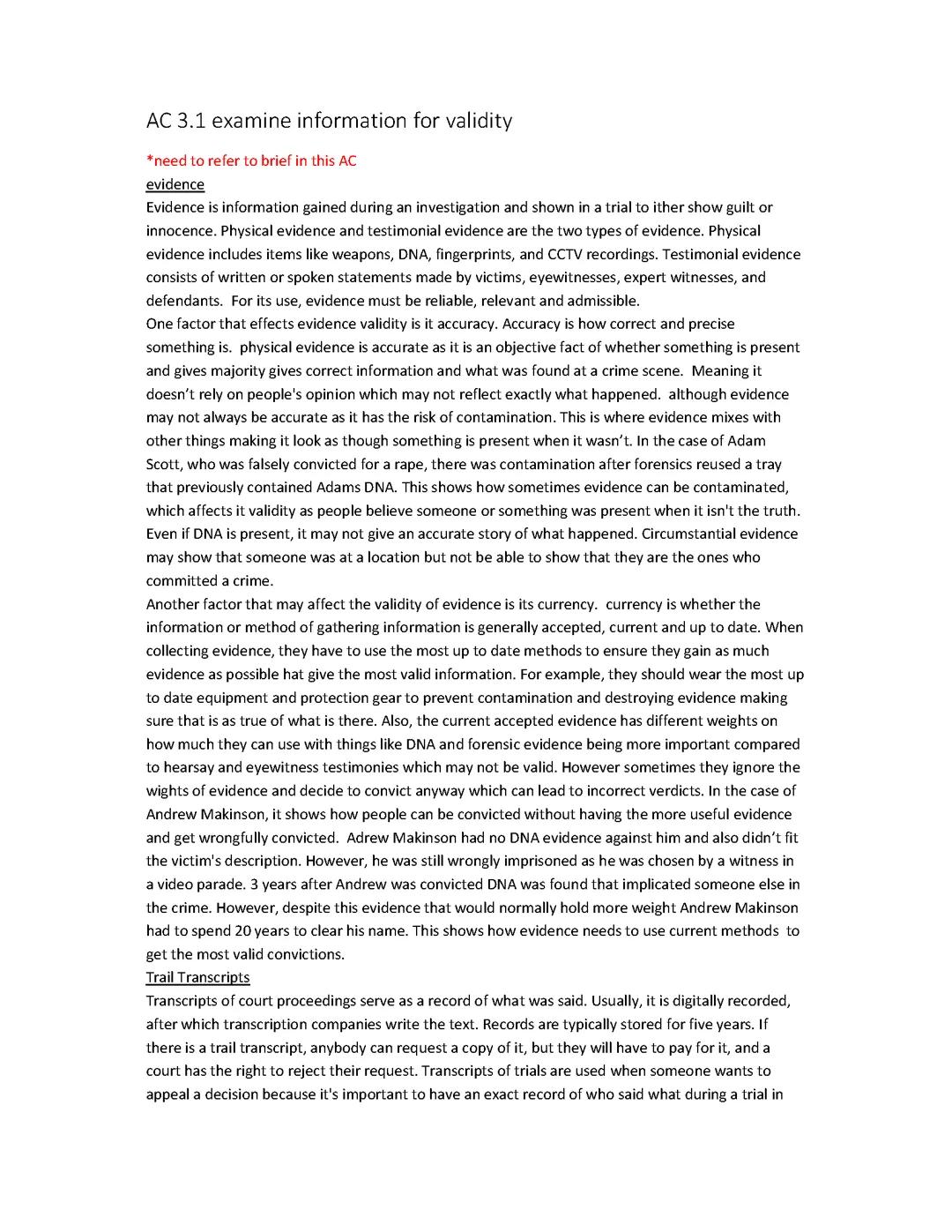 AC 3.1 examine information for validity   