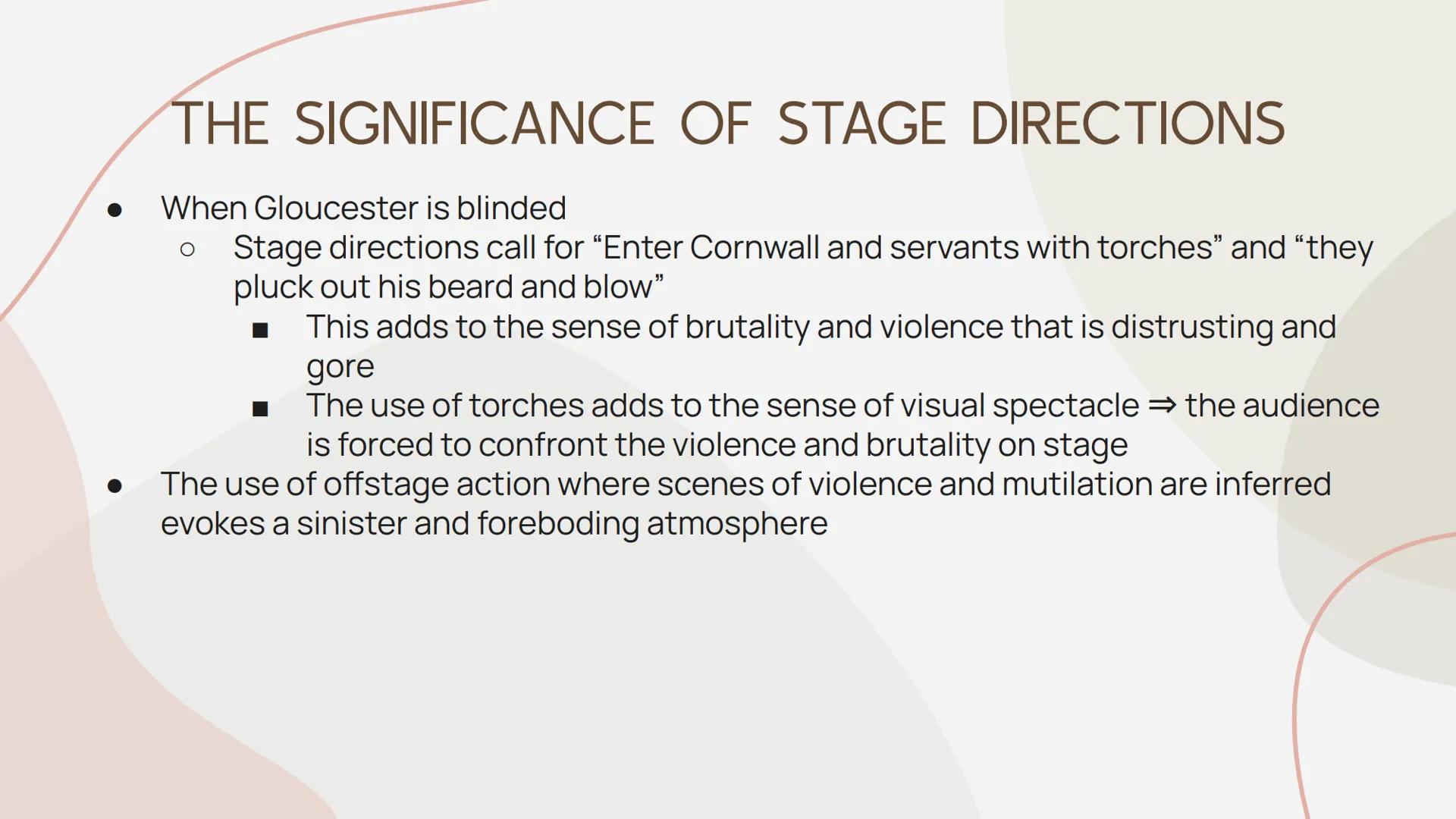 STAGE DIRECTION
KING LEAR SHAKESPEARE THE SIGNIFICANCE OF STAGE DIRECTIONS
Stage directions are the instructions given by the playwright to 
