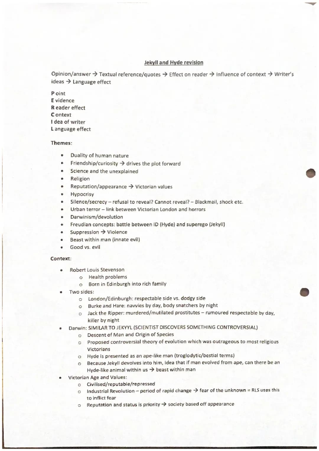 Full Jekyll and Hyde Revision Guide GCSE PDF: Themes, Quotes, Context, and Characters