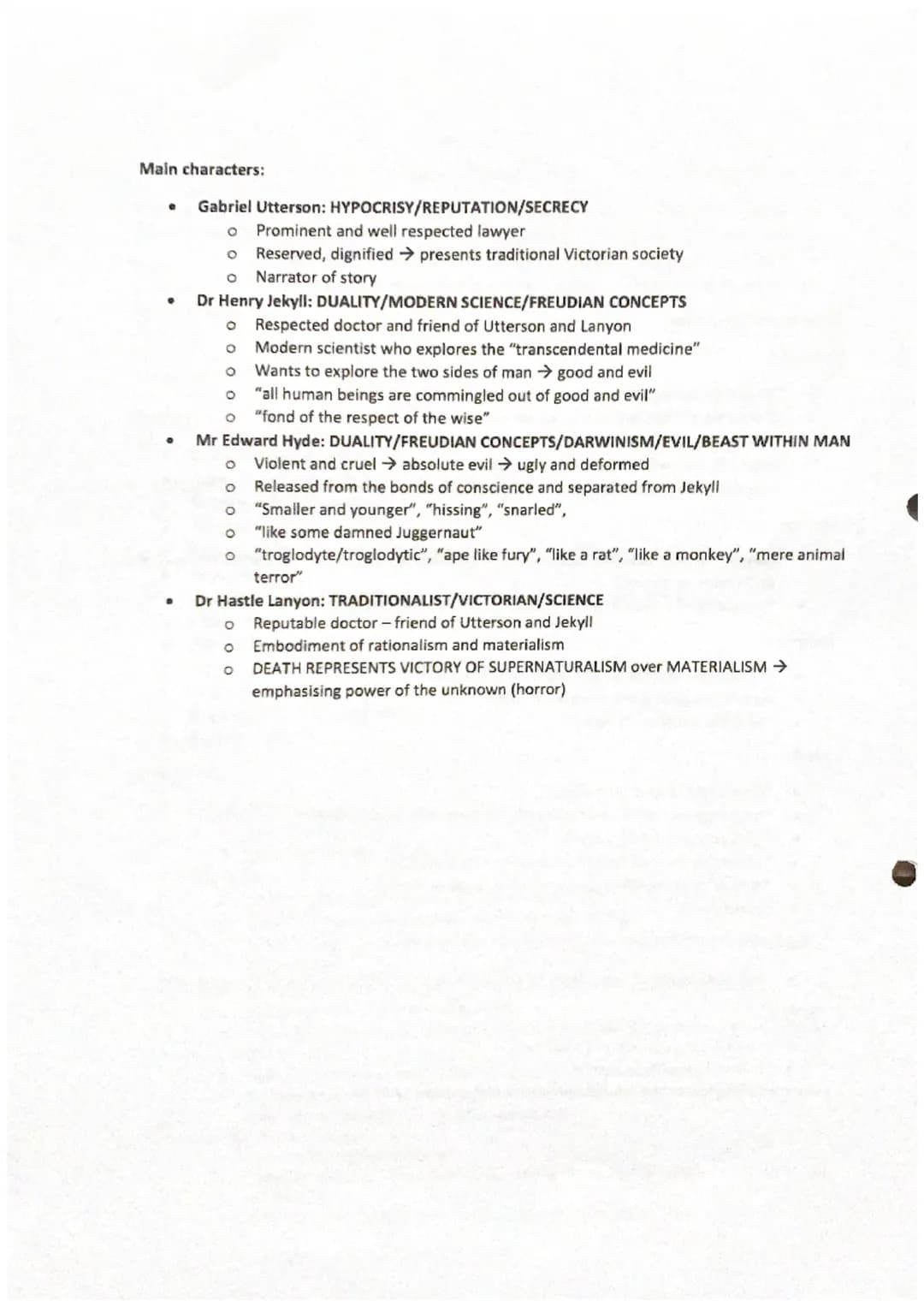 Jekyll and Hyde revision
Opinion/answer → Textual reference/quotes → Effect on reader → Influence of context → Writer's
ideas Language effec