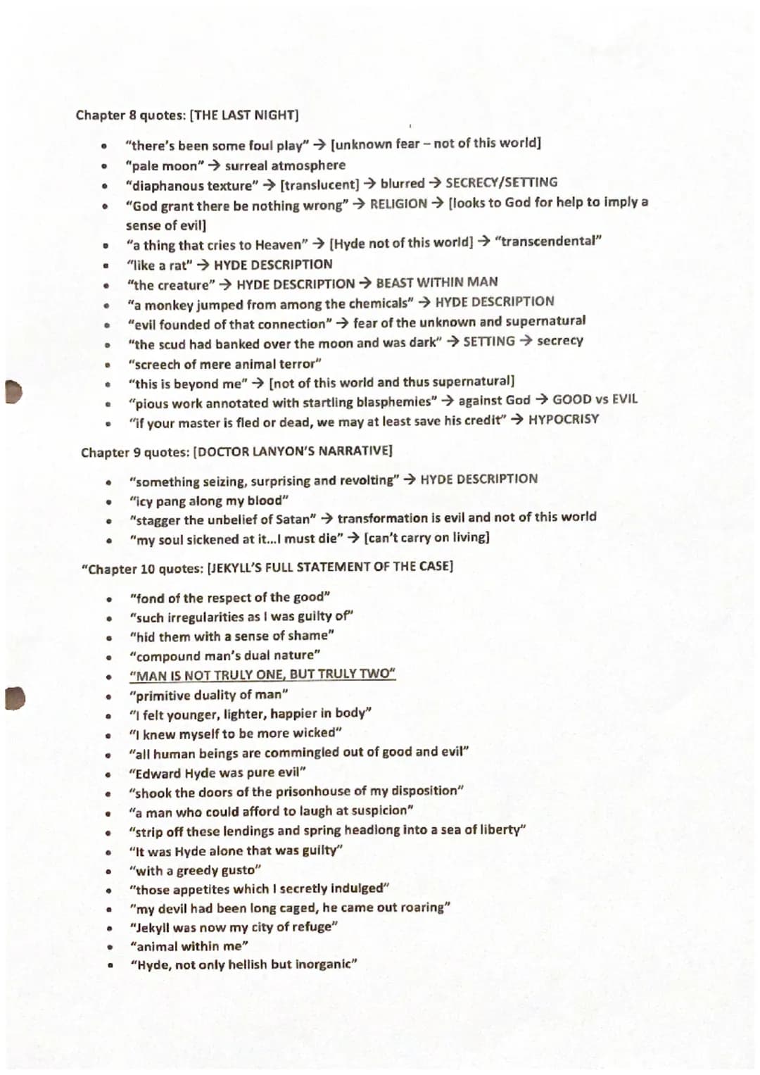 Jekyll and Hyde revision
Opinion/answer → Textual reference/quotes → Effect on reader → Influence of context → Writer's
ideas Language effec