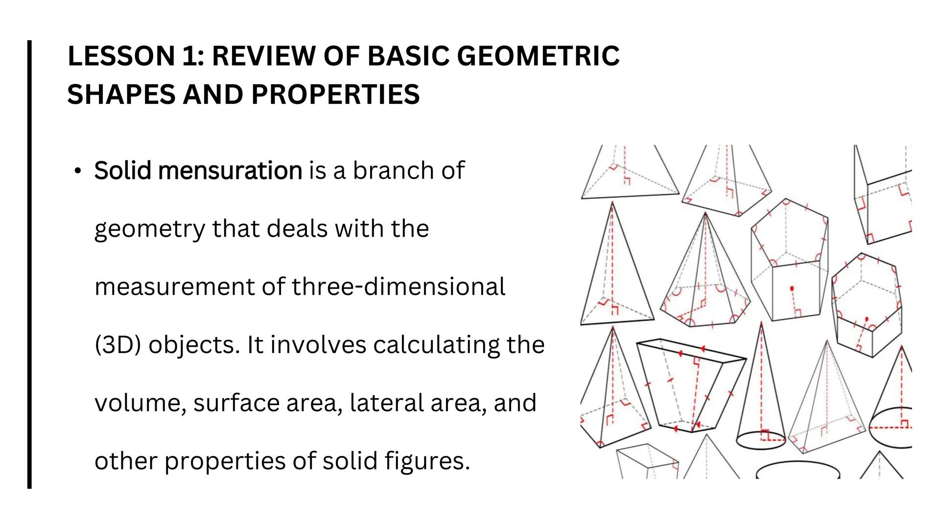 MA1103B
SOLID MENSURATION
Prof. Macaulay Buena Bagnate, MA, LPT, CB
Pure/Architectural/Engineering Math and Science Faculty PRELIM TERM
MA11