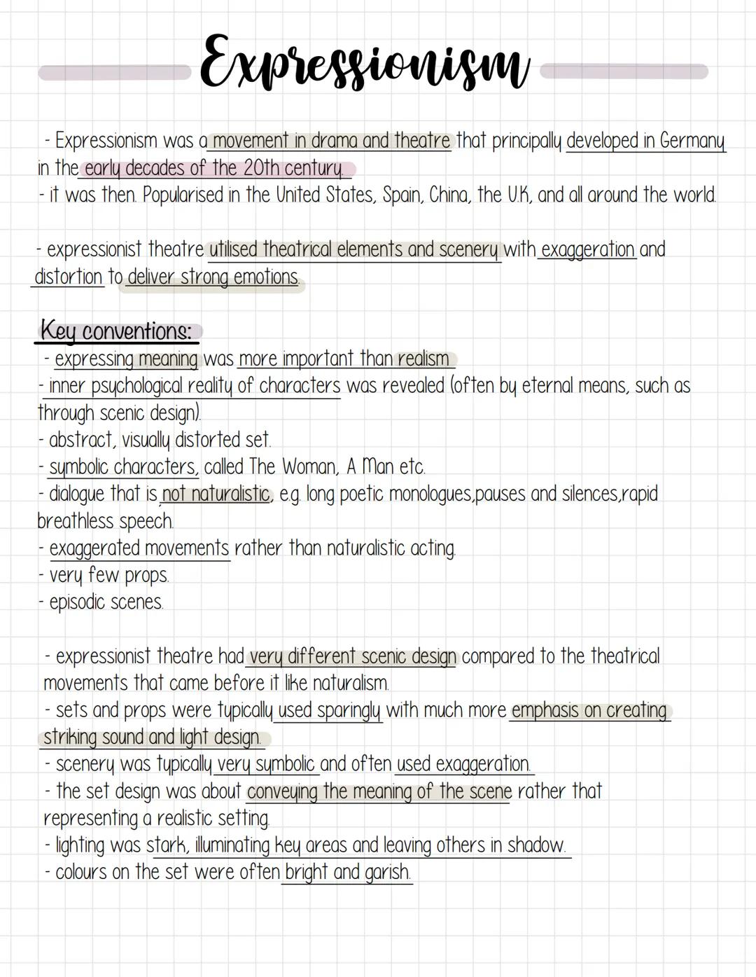# Expressionism

- Expressionism was a movement in drama and theatre that principally developed in Germany
in the early decades of the 20th 