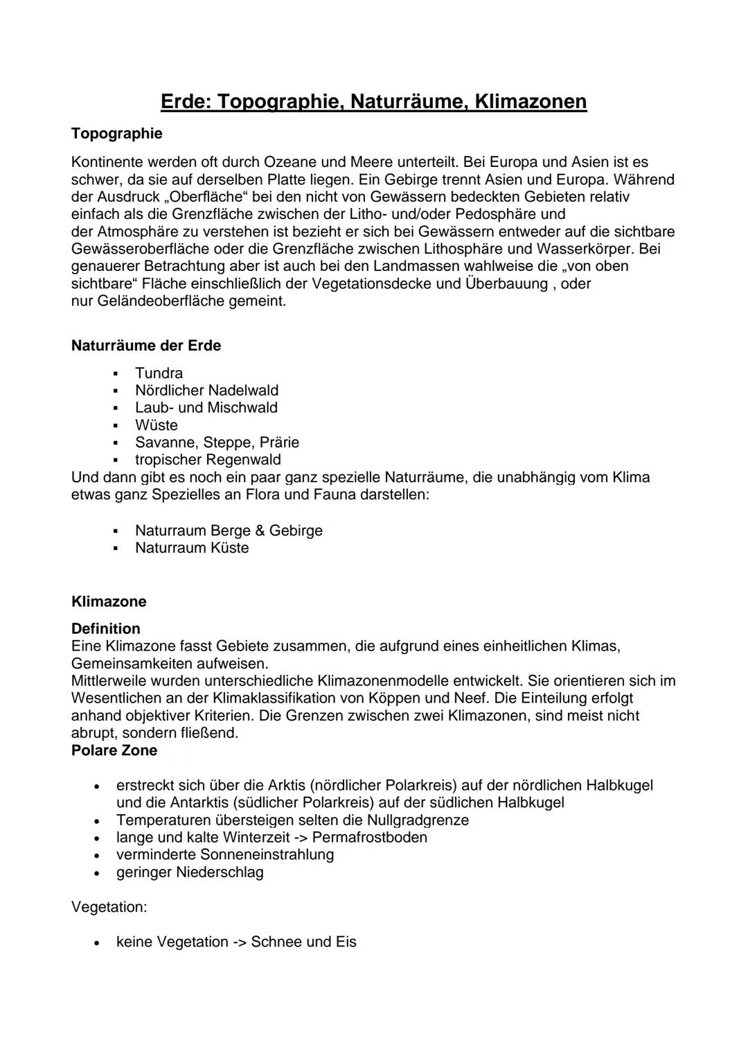 # Topographie
Erde: Topographie, Naturräume, Klimazonen

Kontinente werden oft durch Ozeane und Meere unterteilt. Bei Europa und Asien ist e