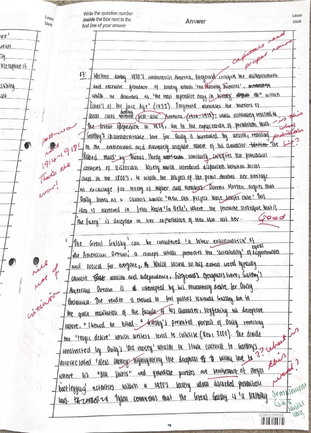 # 07: Written during 1920’s consumerist America, Fitzgerald critiques the disillusionment and excessive grandeur of society within ‘The Roar
