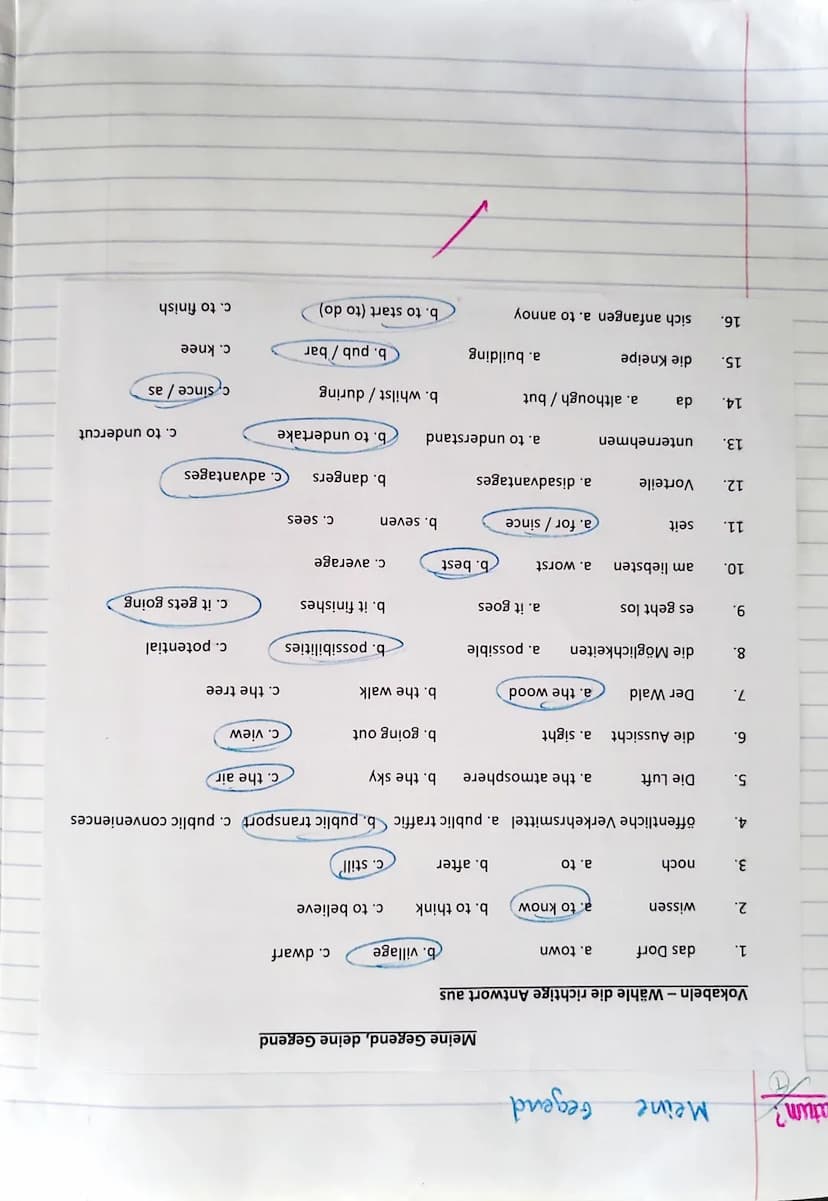  Present tense verbs
(describing your area and what you do
there)
Ich wohne...
Ich habe...
Ich wohne...
In meiner Familie gibt es...
Bei mir