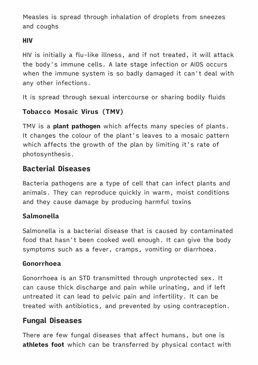 1.3.1 Communicable Diseases
Biology MOC
Communicable Diseases
Pathogens are the microorganisms that enter the body and cause
disease. There 