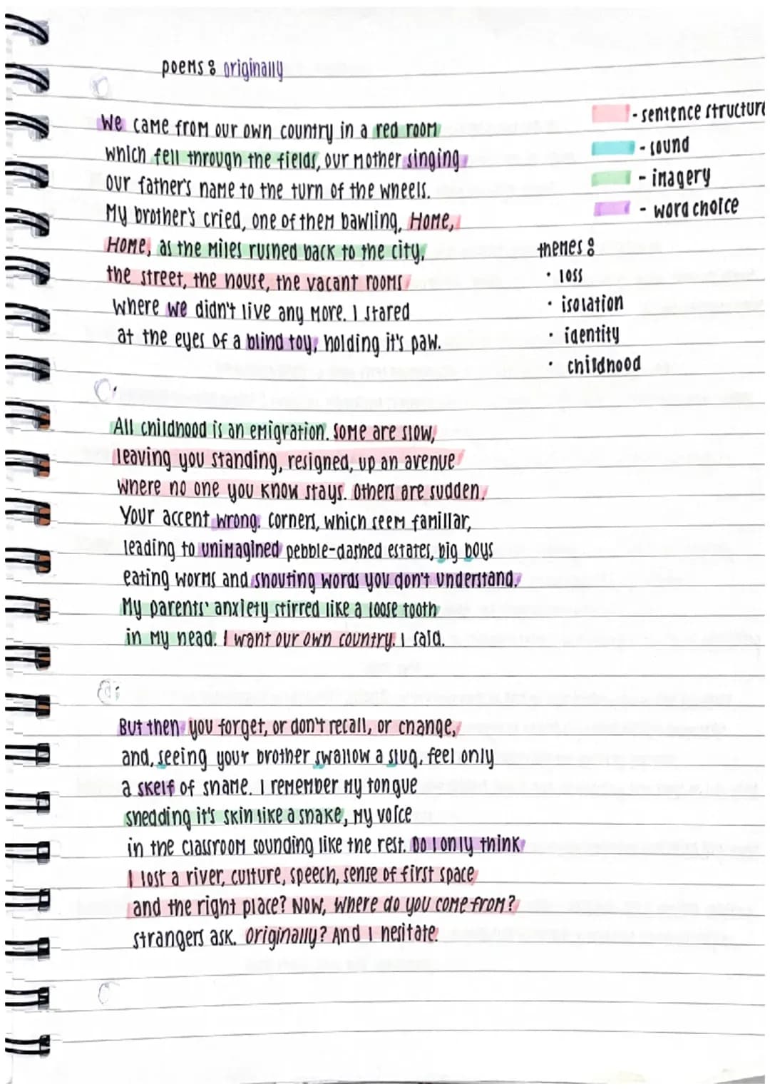 ‘Originally’ by Carol Ann Duffy 