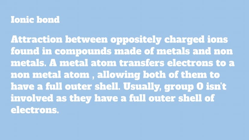 Chemistry topic 2
Bonding, Structure, and The
Properties of Matter What are ions?
Ions are charged particles created when an
atom or molecul