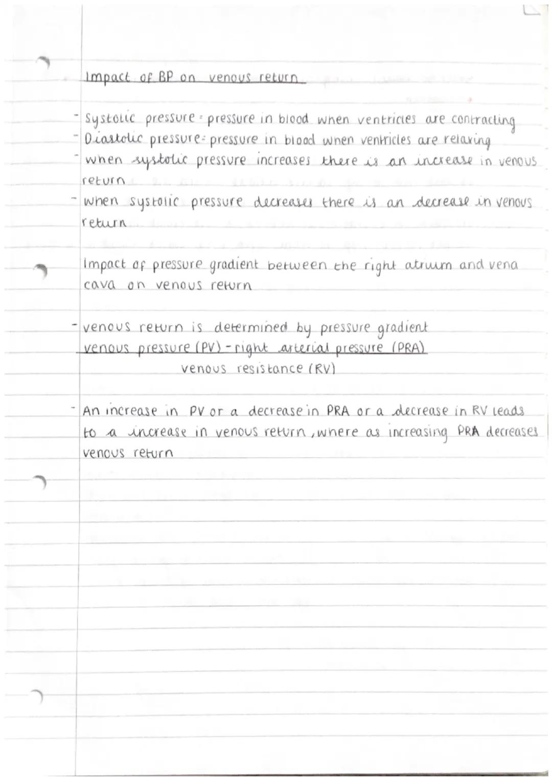 Venous return and Starlings law

- Venous return = the return of blood to the right side of the
heart via the vena cava

- *70% of total vol
