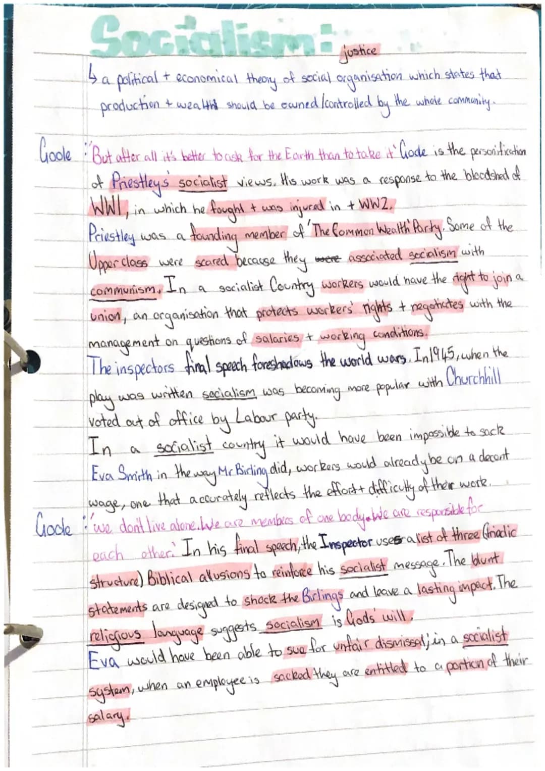 Gender:
Priestly
Uses
Birling to criticise the sexist attitudes of the era.
Sheila shows that women are as capable and independant
as
a
man.