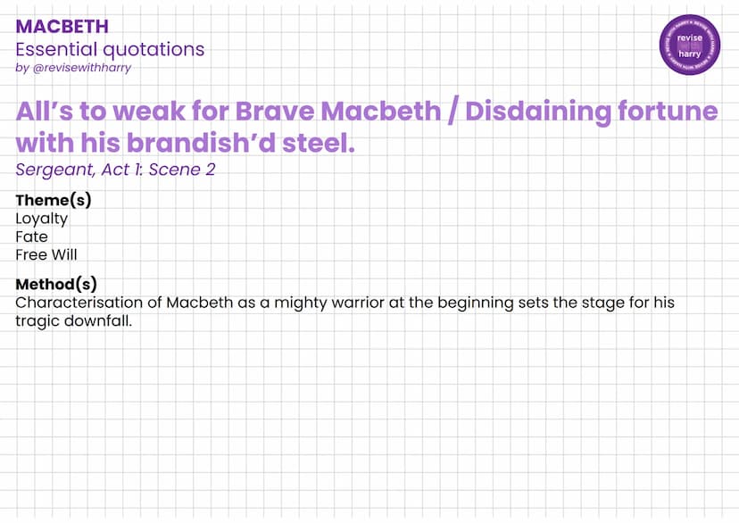 MACBETH
Essential quotations
by @revisewithharry
Fair is foul, and foul is fair. Hover through the fog
and filthy air.
The Witches: Act 1: S
