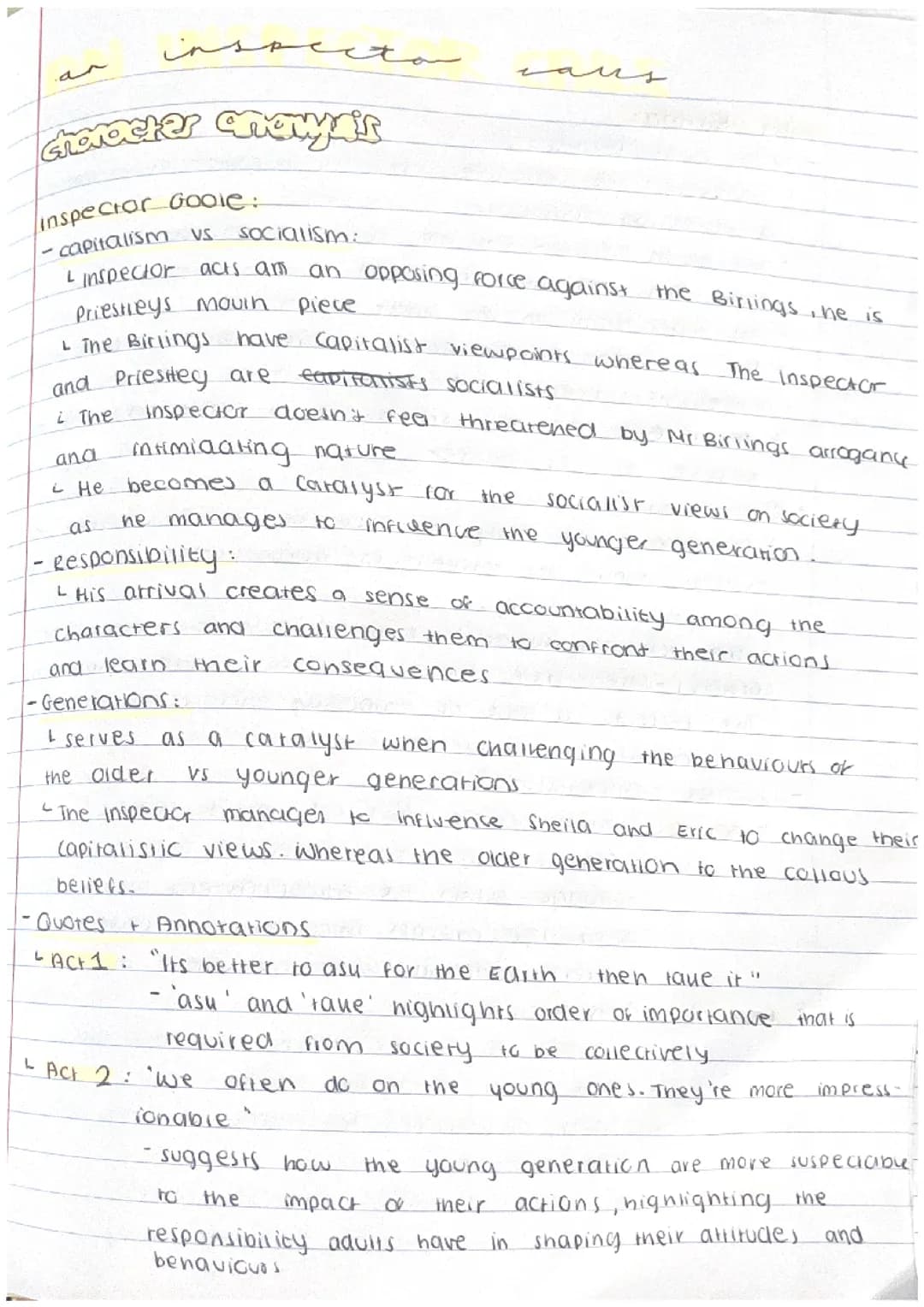 An inspector calls character analysis