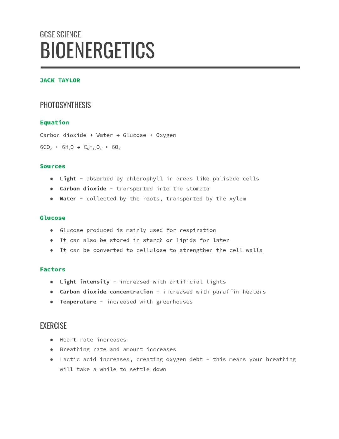 Bioenergetics