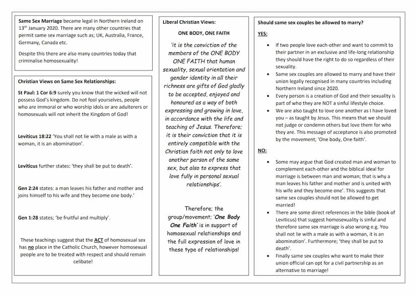 
<p>Christian views on the meaning and purpose of sexual relationships vary widely, taking into account the diversity of ethical positions w
