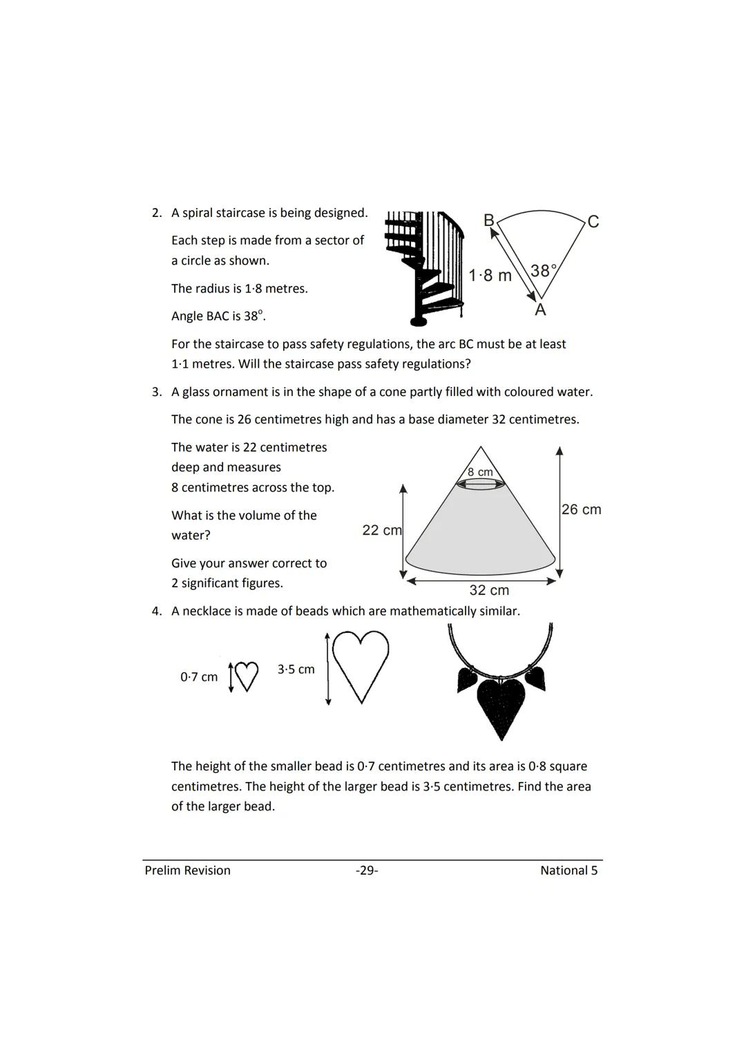 MATHEMATICS
N5
Prelim
Revision
(with answers) FORMULAE LIST
The roots of:
Sine Rule:
Cosine Rule:
Area of a triangle:
Volume of a sphere:
Vo