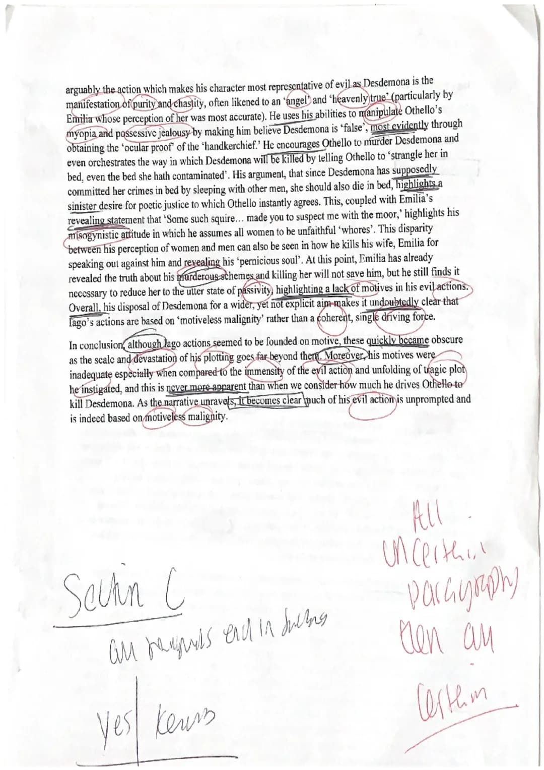 
<p>Iago's actions are often described as "motiveless malignity", but to what extent is this true?</p>
<h3 id="iagosallegedmotives">Iago's A