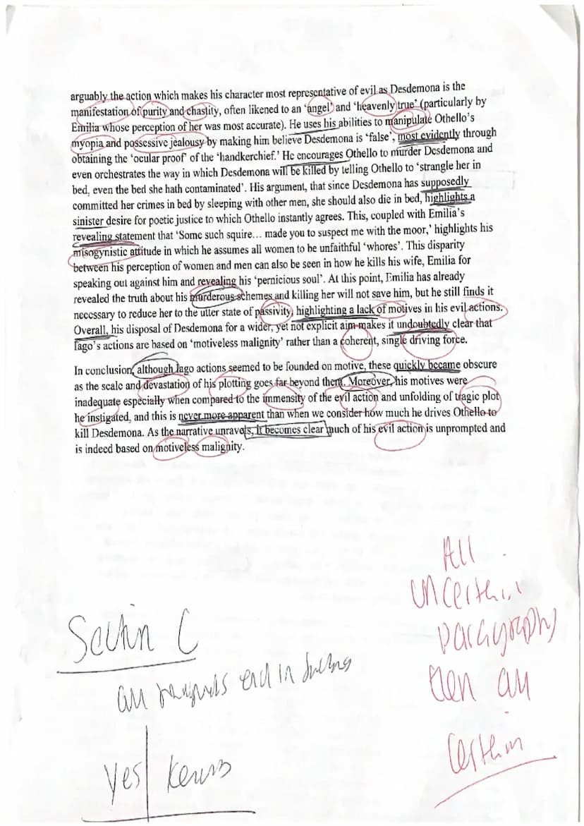 
<p>Iago's actions are often described as "motiveless malignity", but to what extent is this true?</p>
<h3 id="iagosallegedmotives">Iago's A