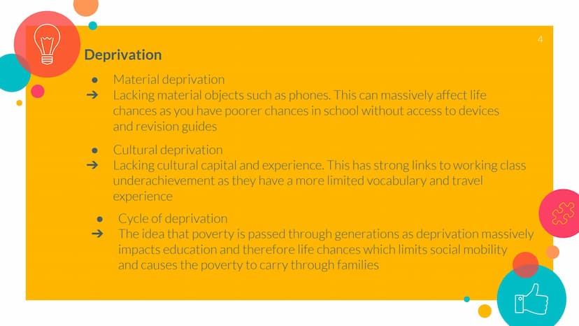 ++
Life Chances in
Poverty
B Definitions
Poverty
Being without
essentials (food, water,
clothes, shelter) or
things common in
society (tv, p