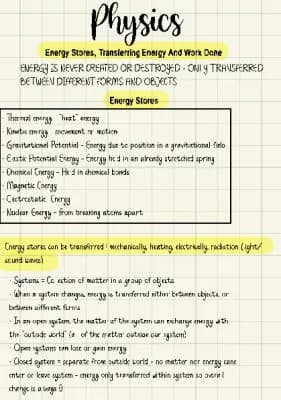 Know Energy Stores, Transferring Energy And Work Done  thumbnail