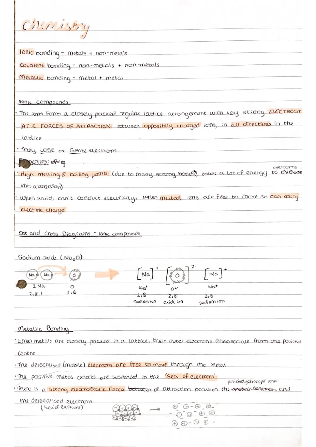 Ionic, Covalent and Metallic Bonding 