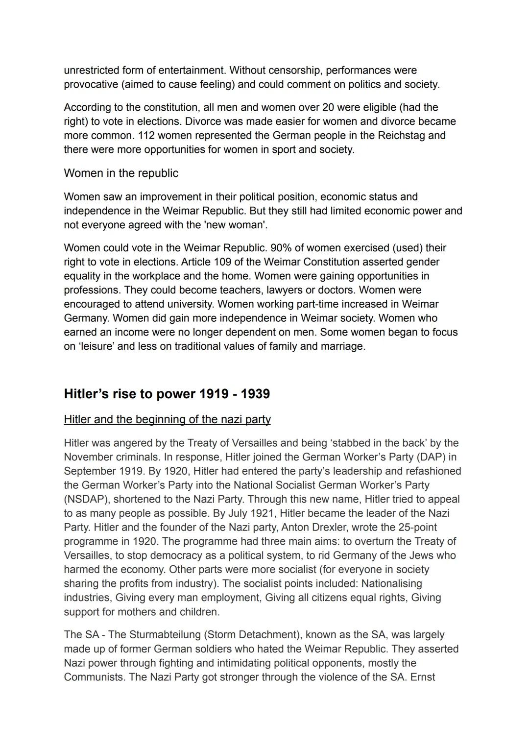 '
History Nazi Germany 1918 - 1939 # The Weimar republic 1918 - 1929

World war 1

The First World War affected Germany socially, economical