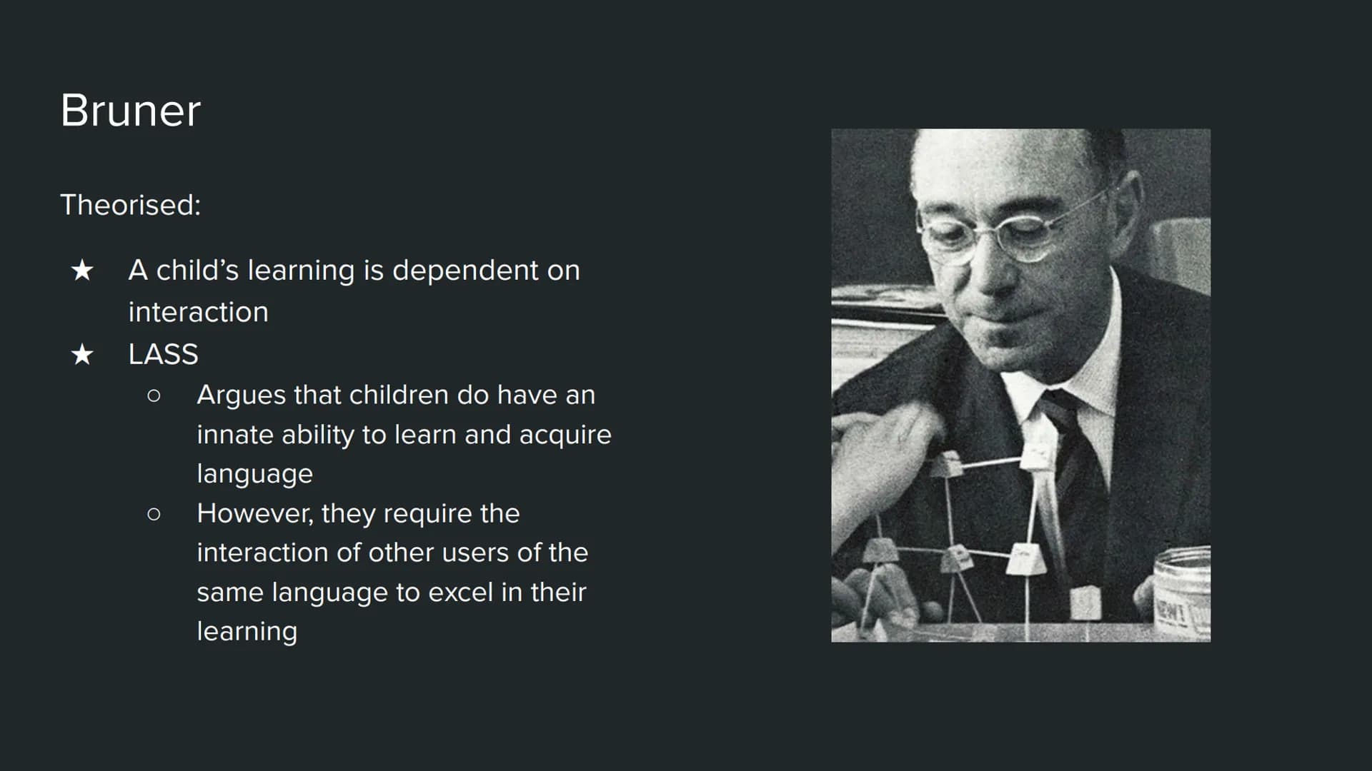 Revising Theorists: Spoken Language Acquisition: Paper 1 CLA
CLA Theorists
CLA 1:2 Theorists - Vygotsky
CLA 1:2 Vygotsky - 1934
Theorised:
L