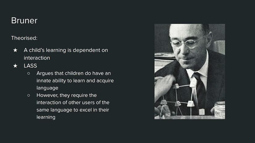 Revising Theorists: Spoken Language Acquisition: Paper 1 CLA
CLA Theorists
CLA 1:2 Theorists - Vygotsky
CLA 1:2 Vygotsky - 1934
Theorised:
L