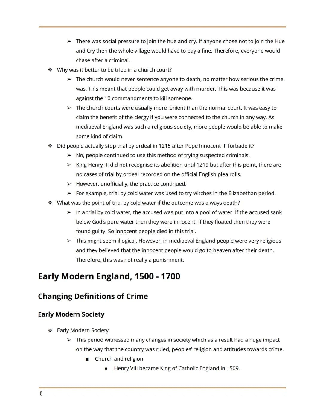 History: Edexcel GCSE Crime and Punishment
Medieval England, 1000 - 1500
Changing Definition of Crime in Medieval England
Early Medieval Soc