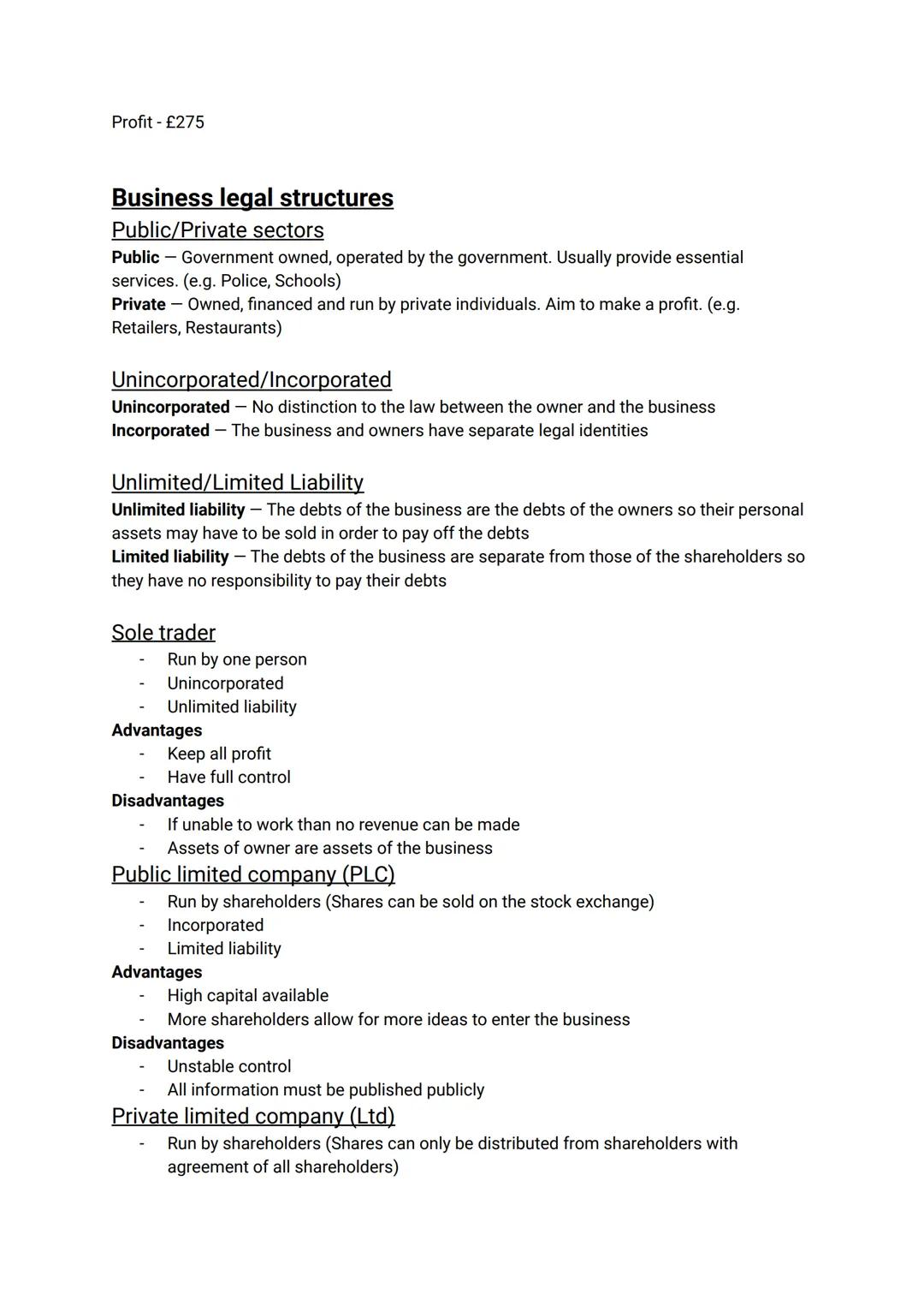 Business Aims & Objectives
Business Objectives - Objectives are statements of specific outcomes that are to be
Achieved. They are short term