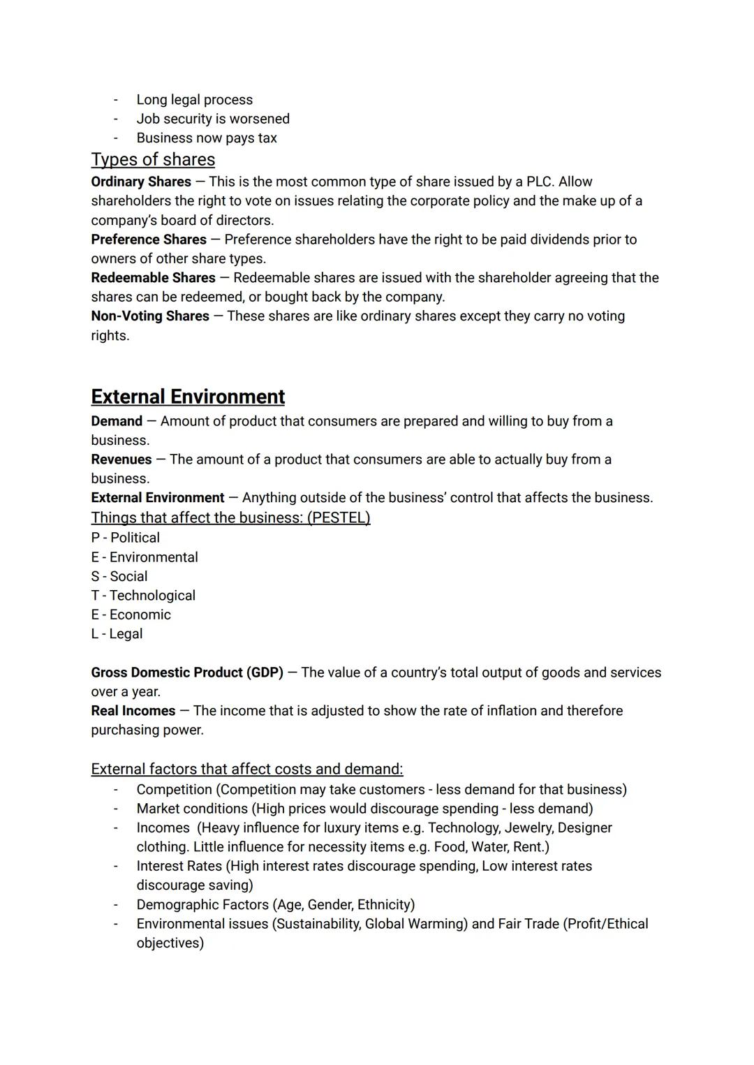 Business Aims & Objectives
Business Objectives - Objectives are statements of specific outcomes that are to be
Achieved. They are short term