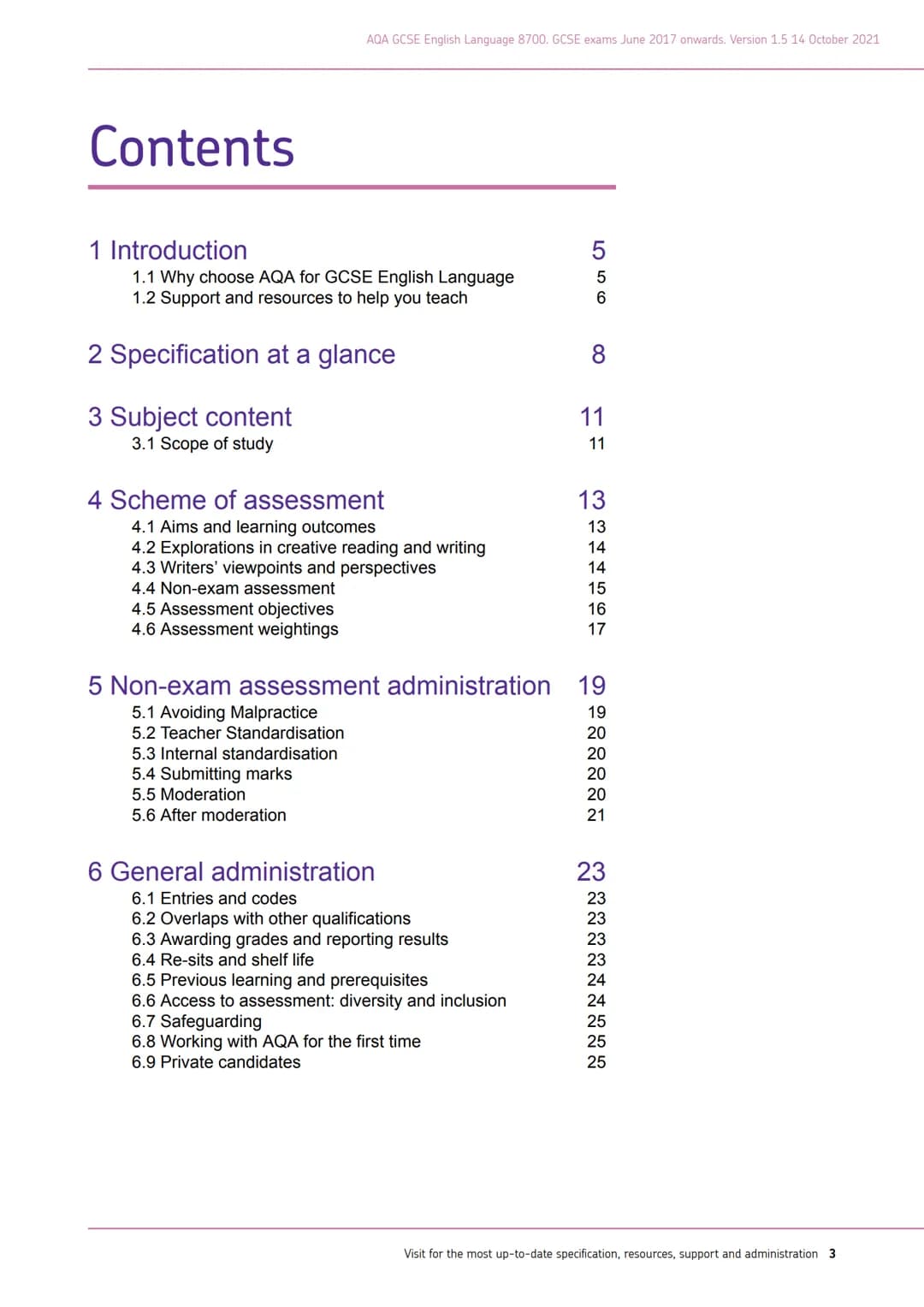 AQA
Realising potential
GCSE
ENGLISH
LANGUAGE
(8700)
Specification
For teaching from September 2015 onwards
For exams in May/June 2017 onwar