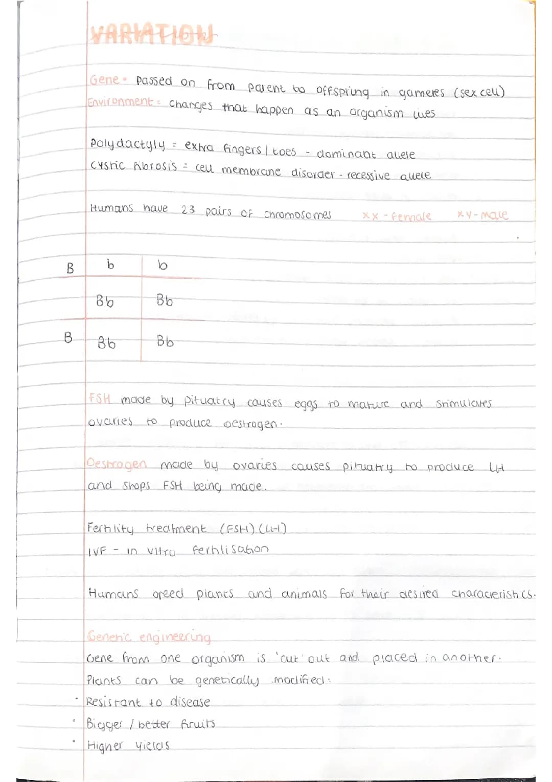 Biology paper 2 aqa - variation 