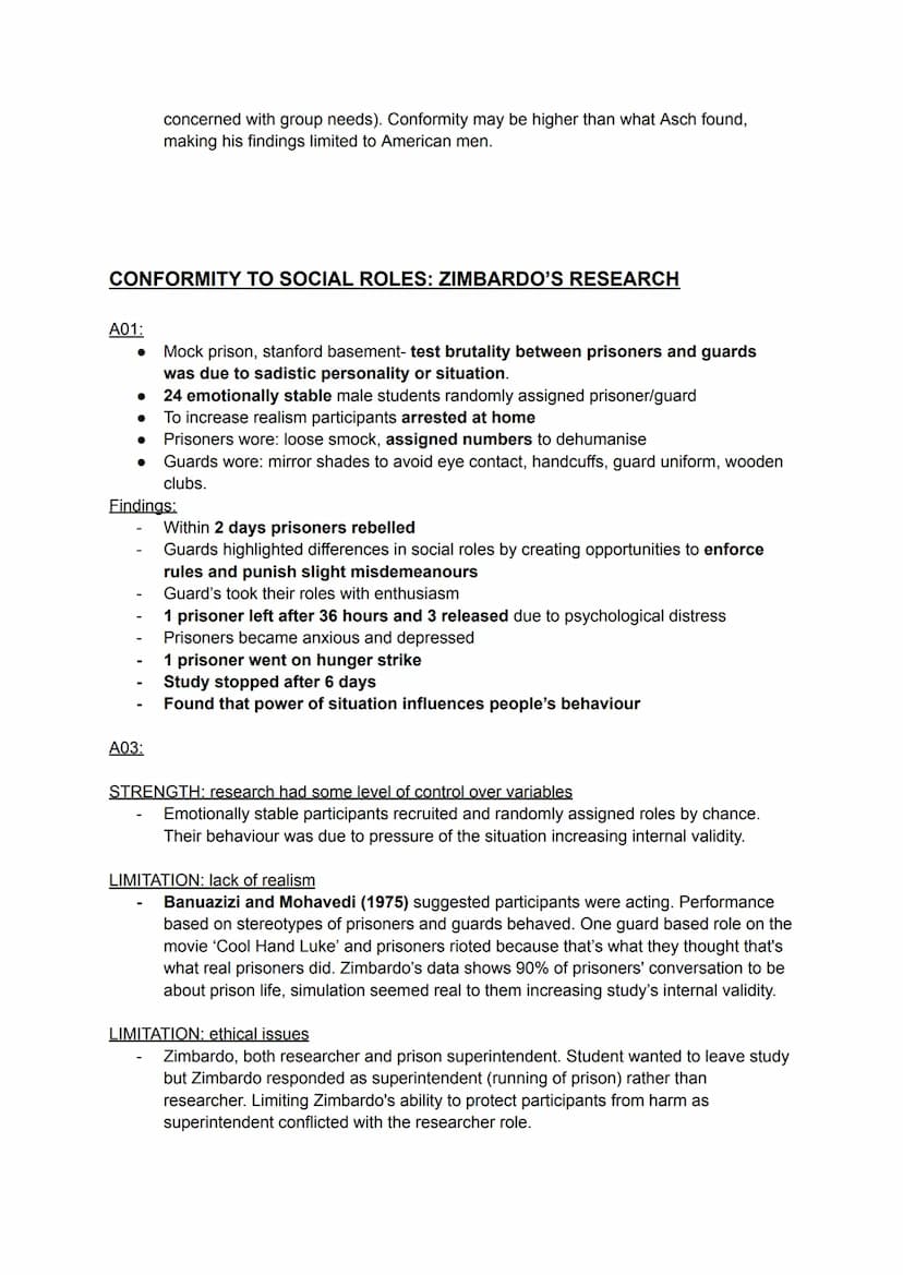 CONFORMITY: TYPES AND EXPLANATIONS
A01:
Informative social influence:
• Agree with opinion of majority because we believe they are correct
T