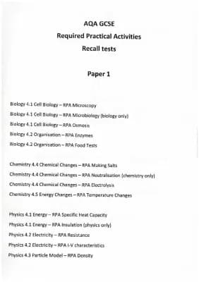 Know Paper 1 Biology - required practicles  thumbnail