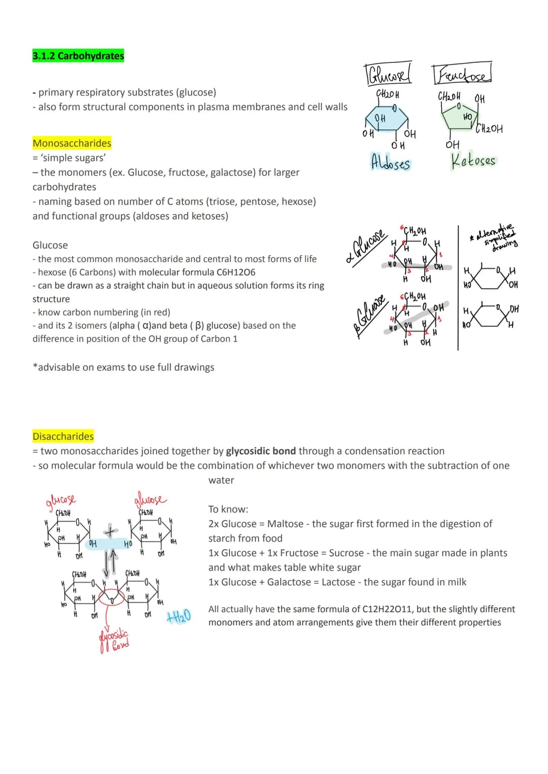 3.1 Biological molecules
3.1.1 Monomers and polymers
All life on Earth shares a common chemistry (evidence for evolution)
Basis of organic c