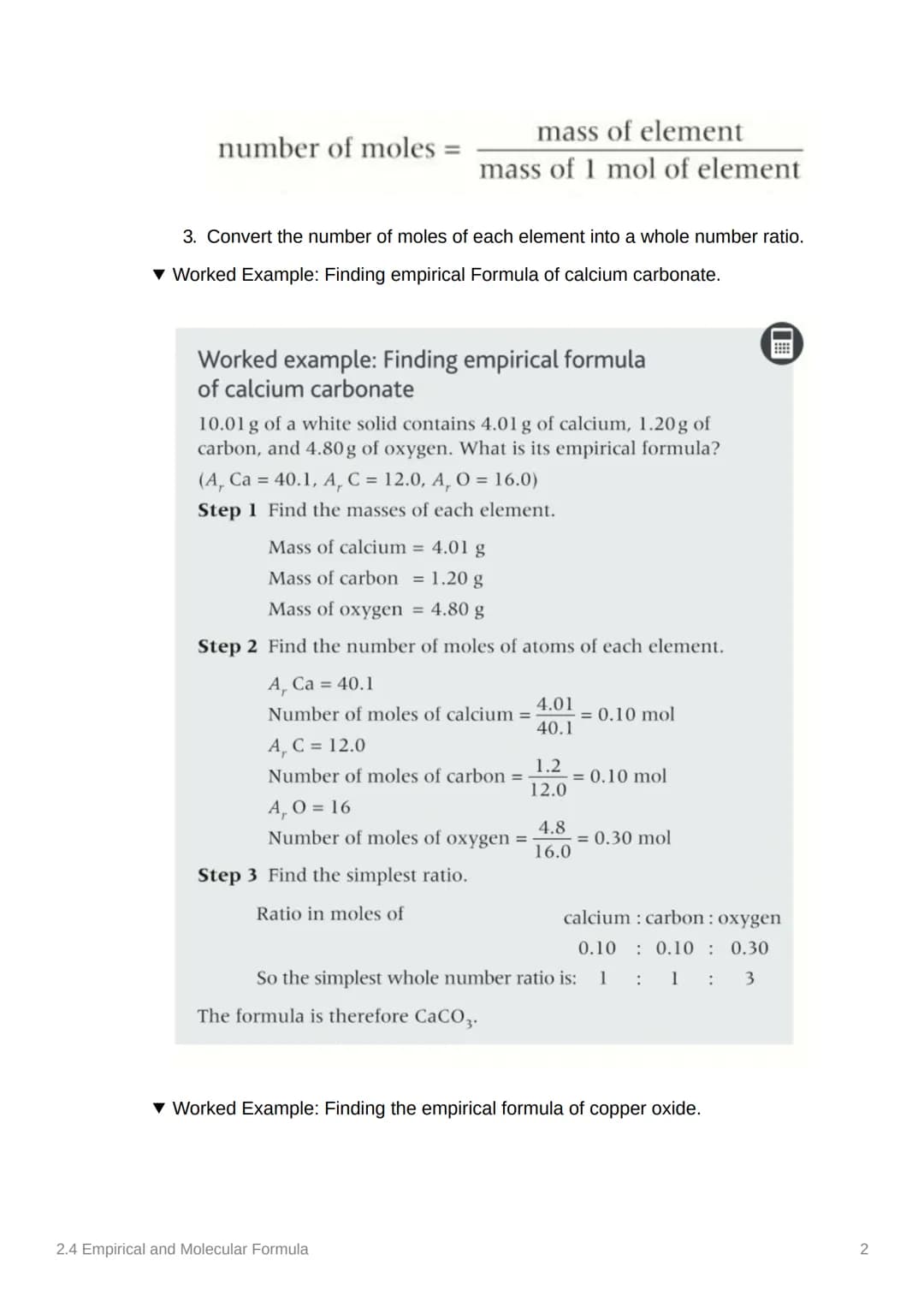 2.4 Empirical and Molecular
Formula
Notes
Anki
Covered in Class Done
To-Do List:
00
Add and Use Specification Reference
Add class Notes
add 