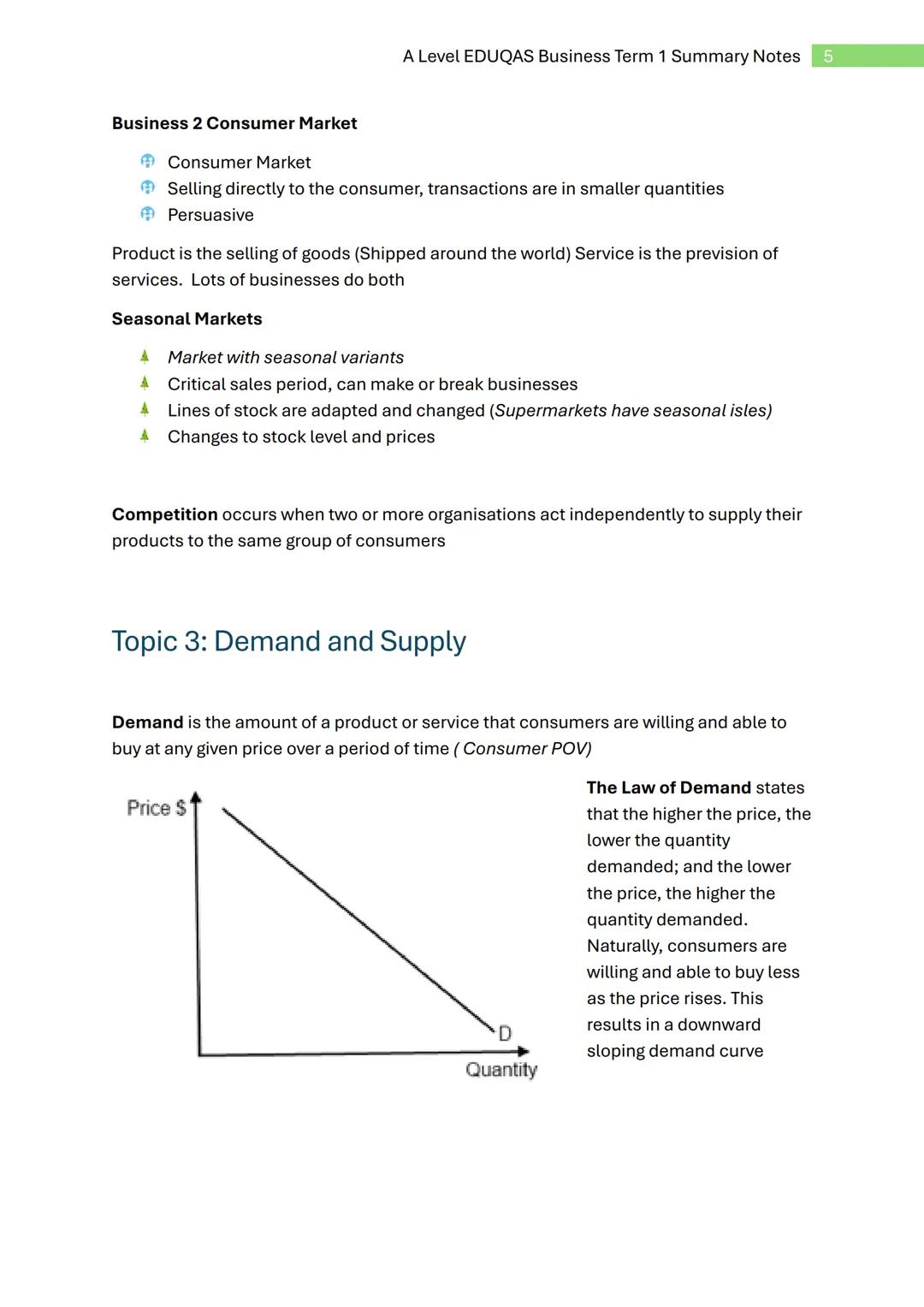 A Level EDUQAS Business Term 1 Summary Notes 1
Eduqas
A Level
Business Studies
Term 1
Summary Notes
Contents:
- Topic 1: Enterprise
- Topic 