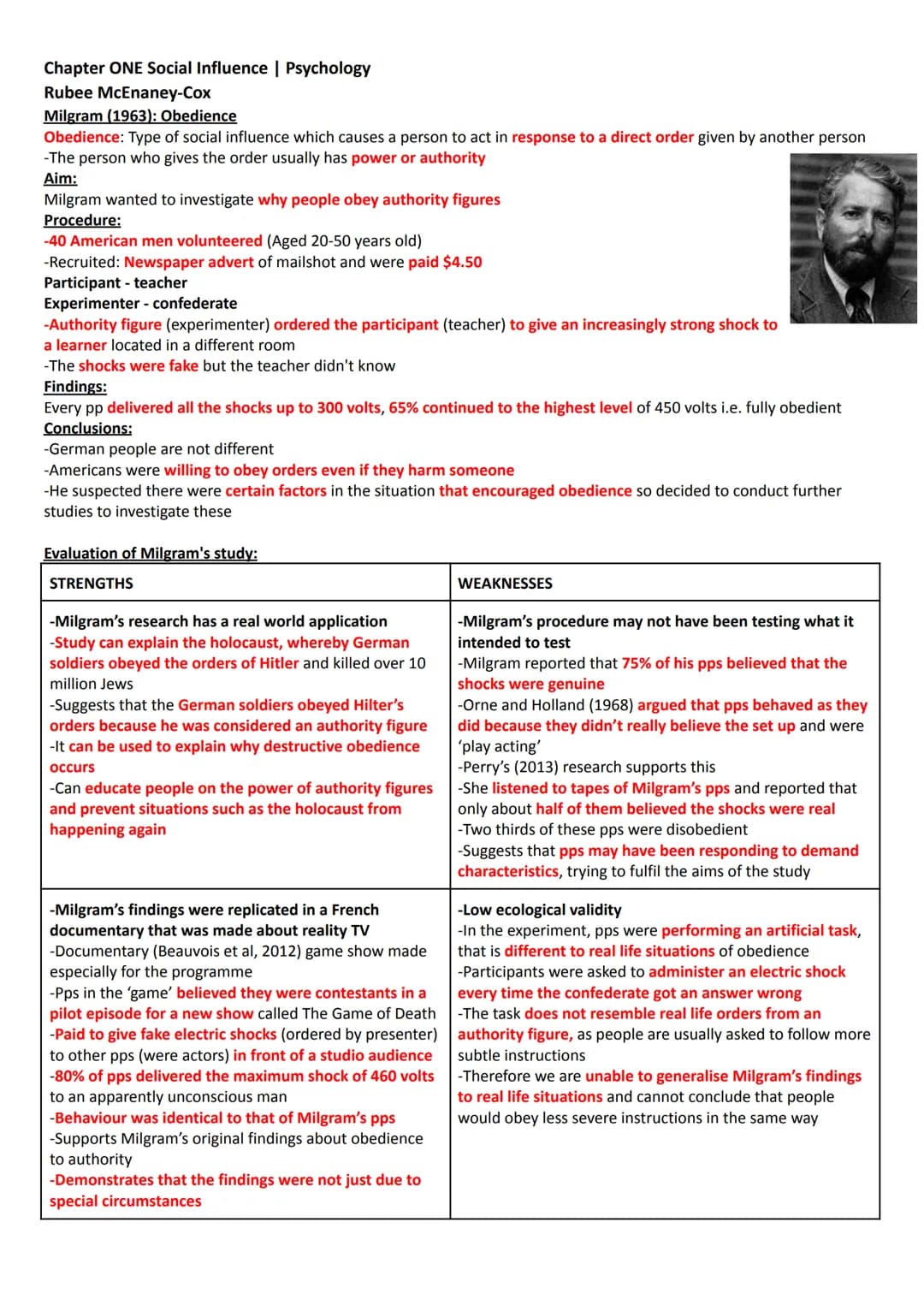 Chapter ONE Social Influence | Psychology
Rubee McEnaney-Cox
Social influence:
A change in a person's behaviour or opinions as a result of r