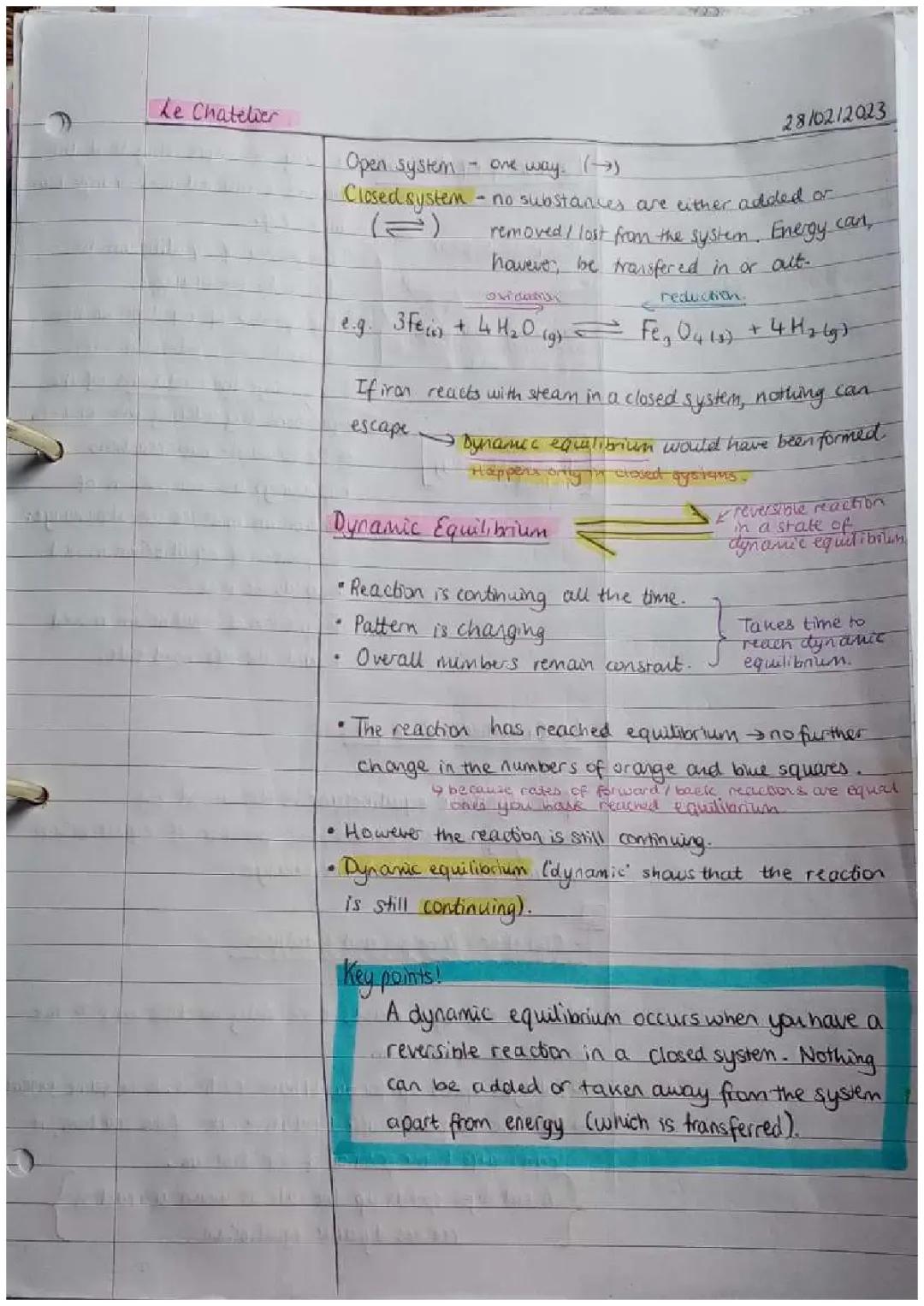 Dynamic Equilibria topic notes
