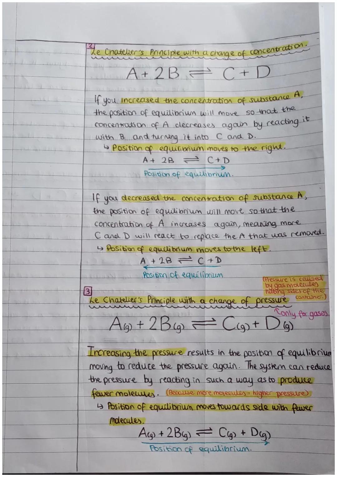 Le Chatelier
Open system - one way. (→)
Closed &
d system
- no substances are either added or
removed / lost from the system. Energy can,
ha