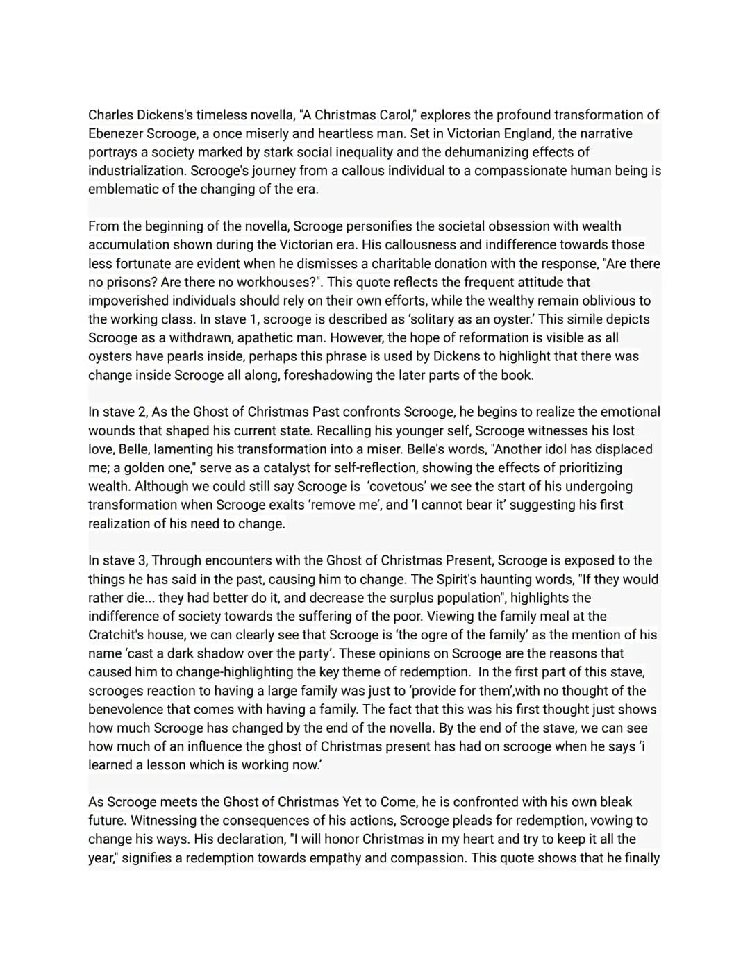 Redemption in A Christmas Carol- English lit GSCE