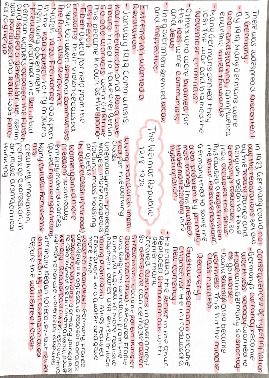 1919-1922-Problems caused by
the First world war
1923-Germany recovers
1929-1933-Hitler's rise to power
1933-1934-Hitler becomes a
dictator
